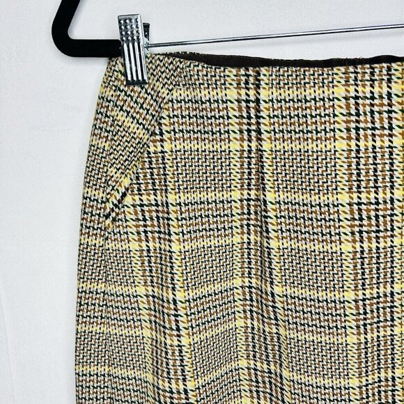 Cabi Pastime Plaid Houndstooth Mini Skirt Women's Sz M Preppy Academia - Picture 2 of 11